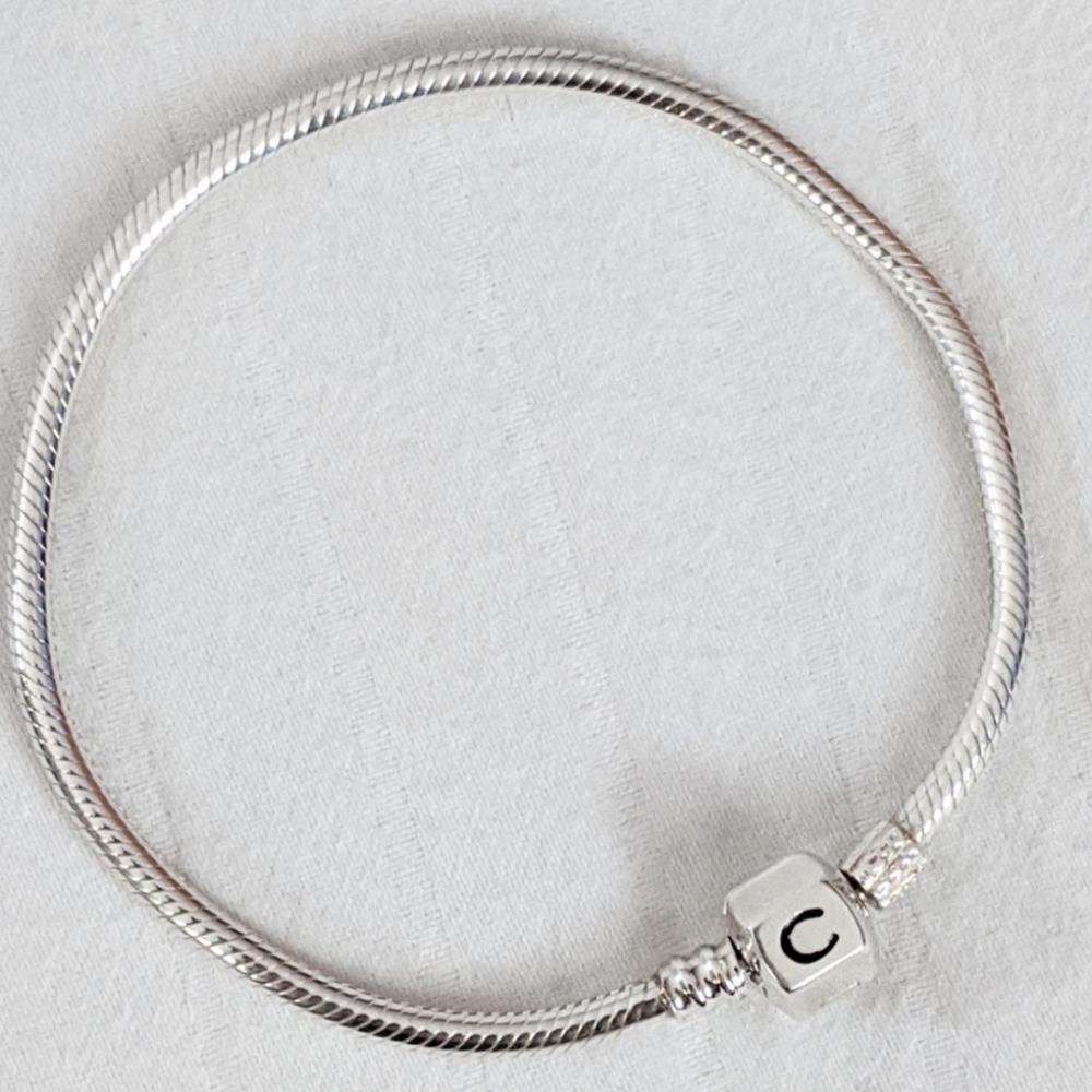 7.5" Chamilia Snap Clasp Sterling Silver Bracelet